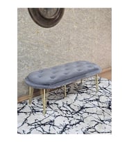 Ufo Oturak Bench - Gold Kaplama Telli Ayak - Oturak - Bench - Puf - Yatak Ucu Pufu Gri Renk 100 x 50 Boyut/Ebat (Çok Renkli)