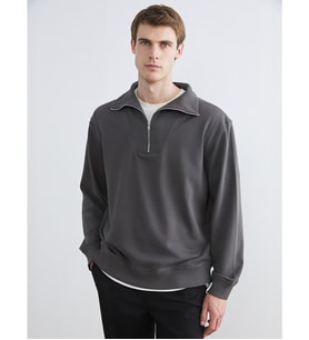 LCW Vision Antrasit Fermuarlı Dik Yaka Erkek Sweatshirt