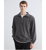 LCW Vision Antrasit Fermuarlı Dik Yaka Erkek Sweatshirt