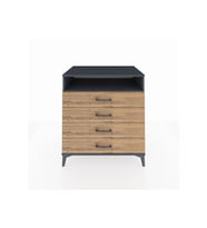 Kronos Şifonyer Tek Raflı 4 Çekmeceli 88x59x96 Antrasit-Çam
