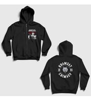 Presmono Unisex Siyah Dog Ufc Mma Güreş Khamzat Chimaev Sırt Baskılı Fermuarlı Kapüşonlu Sweatshirt 526923tt