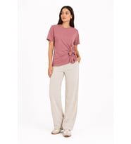 Kadın Bağlamalı Kısa Kollu Basic T-Shirt
