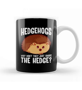 Hedgehogs Why Don t They Just Share The Hedge Kupa Bardak Porselen