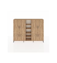 Arges Dolap 14 Raflı 8 Kapaklı 220x30x163 Çam-Çam