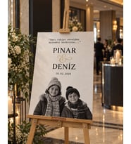 Siyah Beyaz Kış Temalı Fotoğraflı Karşılama Panosu - Kanvas Tablo