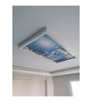 60x120 Gökyüzü Panel Avize, Sıva Üstü, Kolay Montaj Led Panel, Çiçekli Yağmur Damlası Avize