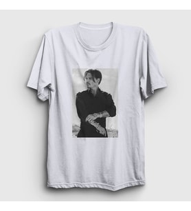 Presmono Unisex Beyaz Cool Johnny Depp T-Shirt 320240tt