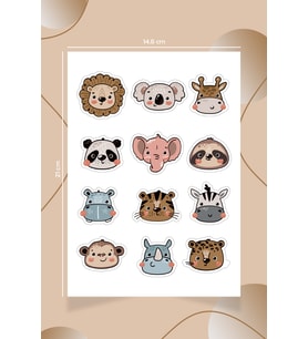 Çocuklar İçin Özel Kesimli Hayvanlar Alemi Stickerları