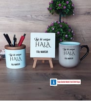Halaya Hediye Dekoratif Taş, Kalemlik, Sihirli Oval Kupa Bardak Hediye