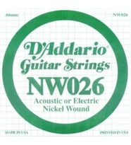 DADDARIO NW026 ELEKTRO VE AKUSTİK TEK TEL, (RE), 0.026