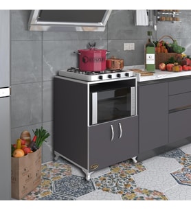 Kenzlife ocak dolabı aysu gri 85*60*57 mutfak modül mini fırın mikrodalga banyo ofis