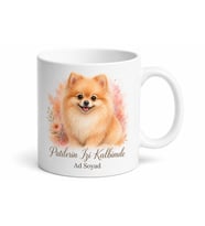İsme Özel Pomeranian Desenli Kupa Bardak Köpek Severler İçin Hediye
