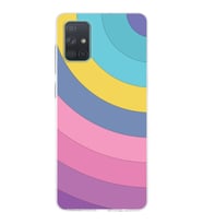 Samsung Galaxy A71  Kapak Renk Cümbüşü Tasarımlı Şeffaf Silikon Kılıf