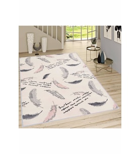 Rovigo Home Dijital Baskı Yıkanabilir Kaymaz Taban Salon Halısı RVG1414 100x150 cm (Bej)