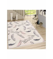 Rovigo Home Dijital Baskı Yıkanabilir Kaymaz Taban Salon Halısı RVG1414 100x150 cm (Bej)