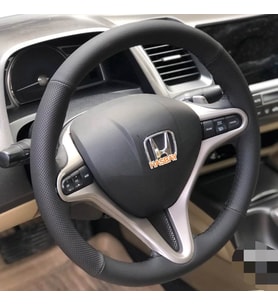 DİKİŞLİ DİREKSİYON KILIFI NOKTA / SİYAH DERİ SİYAH DİKİŞLİ HONDA CİVİC 2007 -2012 KASA İÇİN