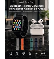 Lexroo Bluetooth Telefon Görüşmeli Akıllı Saat Seti Kablosuz Bluetooth Kulaklık 7 Değiştirilebilir