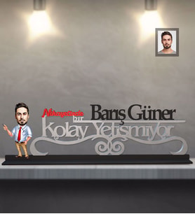 Kişiye Özel Öğretmen Karikatürlü Kolay Yetişmiyor Ahşap Biblo Bay-16