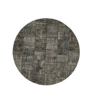 Gri Halı Modern Geometrik Desenli El Dokuma Antrasit Salon Halısı Eskitme Vintage Stil