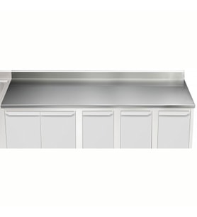 Electrolux Professional Üst Tabla, Sırtlı, 2800 Mm, 1,5 Mm Kalınlıkta Üst Tabla 18 Mm Kalınlığında Ses Sönümlendirici Malzeme Ve Ayrıca 2 Paslanmaz Kayıtla Güçlendirilmiştir - Modular Line TPLA28A