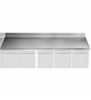 Electrolux Professional Üst Tabla, Sırtlı, 2800 Mm, 1,5 Mm Kalınlıkta Üst Tabla 18 Mm Kalınlığında Ses Sönümlendirici Malzeme Ve Ayrıca 2 Paslanmaz Kayıtla Güçlendirilmiştir - Modular Line TPLA28A