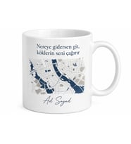 Kişiye Özel Memleket Haritası Temalı Baskılı Kupa Bardak Hediye