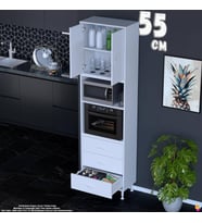 Eliusta Defne 55 cm Fırın Uyumlu 3 Çekmeceli Çok Amaçlı Mutfak Kiler Banyo Organizer Çocuk Odası Dolabı