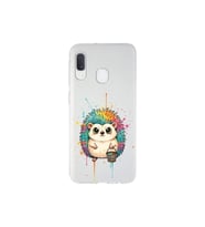 Samsung Galaxy A20e ile Uyumlu Splash Kirpi Tasarımlı Şeffaf Silikon Kılıf