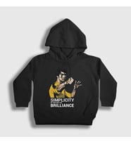 Presmono Unisex Çocuk Siyah Brilliance Bruce Lee Kapüşonlu Sweatshirt 256648tt