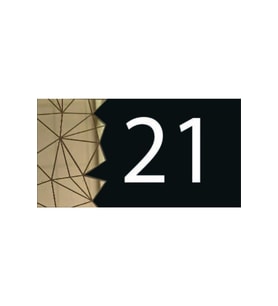 Dekoratif Aynalı Modern Kapı Numarası - Gold 21