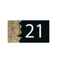 Dekoratif Aynalı Modern Kapı Numarası - Gold 21