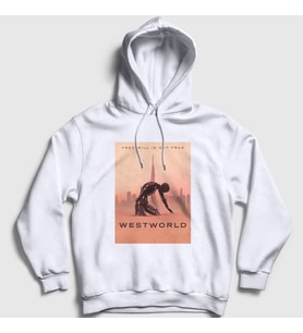 Presmono Unisex Beyaz Free Will Westworld Kapüşonlu Sweatshirt 223263tt