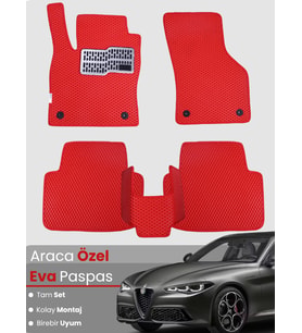 ALFA ROMEO GİULİA (2016-2024) Uyumlu EVA Paspas Tam Set–Araca Özel,Kolay Montaj,Su Geçirmez