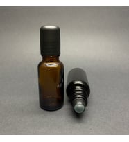 20 cc Amber Cam Roll on Şişesi , Siyah Kapaklı Rollon Şişe 20 Ml  x 3 Adet (Kahverengi)