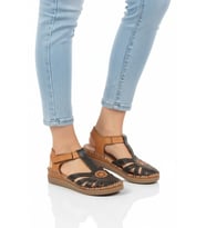Pierre Cardin Siyah Hakiki Deri Cırtlı Kadın Günlük Sandalet PC-54517 Z