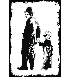 Charlie Chaplin Tasarımlı Ahşap Poster