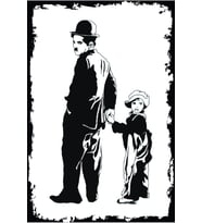 Charlie Chaplin Tasarımlı Ahşap Poster