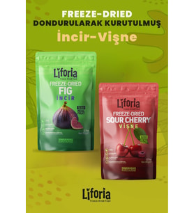 2’li Dondurularak Kurutulmuş Kuru Meyve - Sağlıklı Atıştırmalık - İncir Ve Vişne Kurusu Freeze Dried
