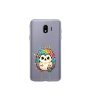 Samsung Galaxy J4 ile Uyumlu Splash Kirpi Tasarımlı Şeffaf Silikon Kılıf