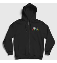 Presmono Unisex Siyah Crosswalk The Beatles Fermuarlı Kapüşonlu Sweatshirt 114450tt