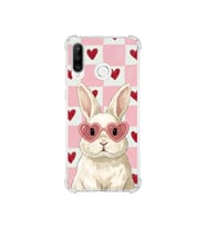 PrintiFy Huawei P30 Lite ile Uyumlu Pembe Pötikare Serisi Pembe Zıpzıp Tasarımlı Uv Baskılı Köşe Korumalı Antişok Kılıf