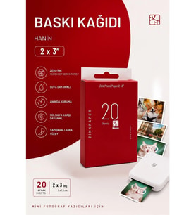 Hanin Mini Yazıcı Fotoğraf Kağıdı Anında Baskı - 20 Adet