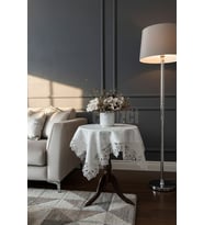 Fransız Dantelli Keten Fiskos, Gardenya Kumaş Fiskos 100x100cm