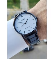 Casio CSISTE129 Kadranı Beyaz Kordonu Siyah Renk Erkek Kol Saati
