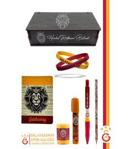 Galatasaray Orijinal Lisanslı Kalem Bileklik Bloknot Silgi Hediyelik Set (Sarı-Kırmızı)