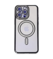 iPhone 14 Pro Kılıf Joke Simli Magneticsafe Kılıf - Siyah
