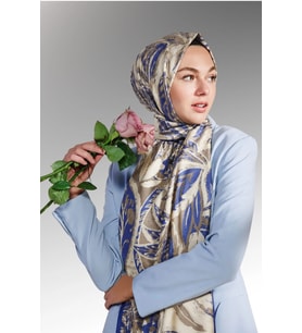 Lesscarves Desenli Pamuk İpek Şal LS2303