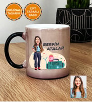 Kişiye Özel Karikatürlü Paramedik Hediye Sihirli Kupa Bardak Kadın Paramediğe Tıp Bayramı Hediyesi