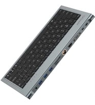 Çoklu Bağlantı Noktalarına Sahip Type-C Hub Klavye (4K HDMI, Ethernet, SD Kart,HDMI, VGA, USB) (Siyah)