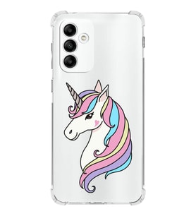 Samsung Galaxy M23 Uyumlu Köşe Korumalı Antişok Kapak Unicorn Tasarımlı Şeffaf  Kılıf